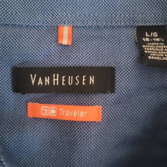 Van Heusen blue dress shirt Sz.L 16-16.5 - Picture 5 of 5